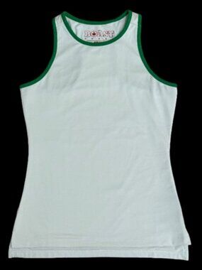 BOAST Tenniscore Green White Racerback Tennis Tank S